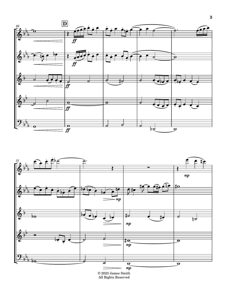 In The Hall Of The Mountain King Fugue for Woodwind Quintet Woodwind Quintet scores gallery preview page 3