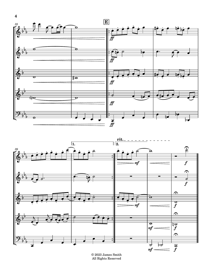 In The Hall Of The Mountain King Fugue for Woodwind Quintet Woodwind Quintet scores gallery preview page 4