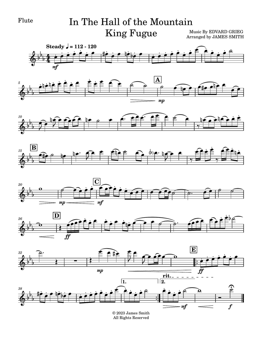 In The Hall Of The Mountain King Fugue for Woodwind Quintet Woodwind Quintet scores gallery preview page 5