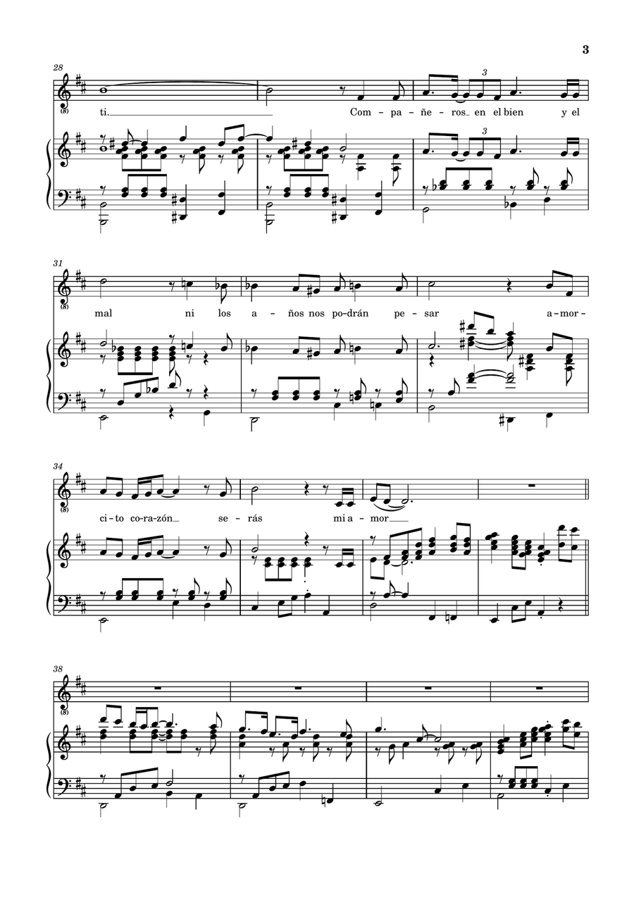 Amorcito Corazon Amorcito Corazon Piano, Vocal scores gallery preview page 3