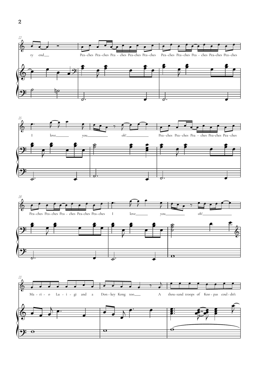 Peaches Piano scores gallery preview page 2