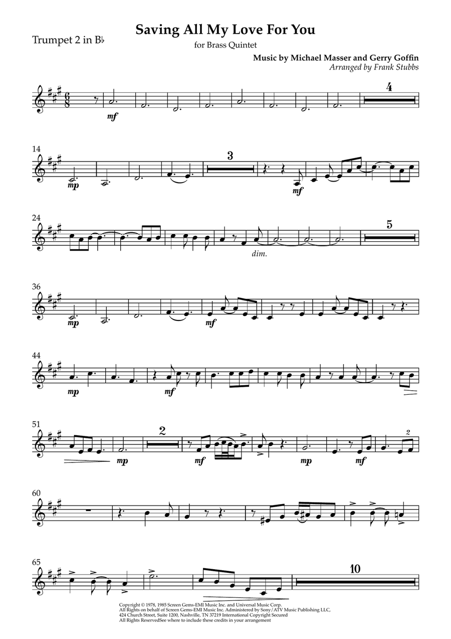 Saving All My Love For You Brass Quintet scores gallery preview page 3