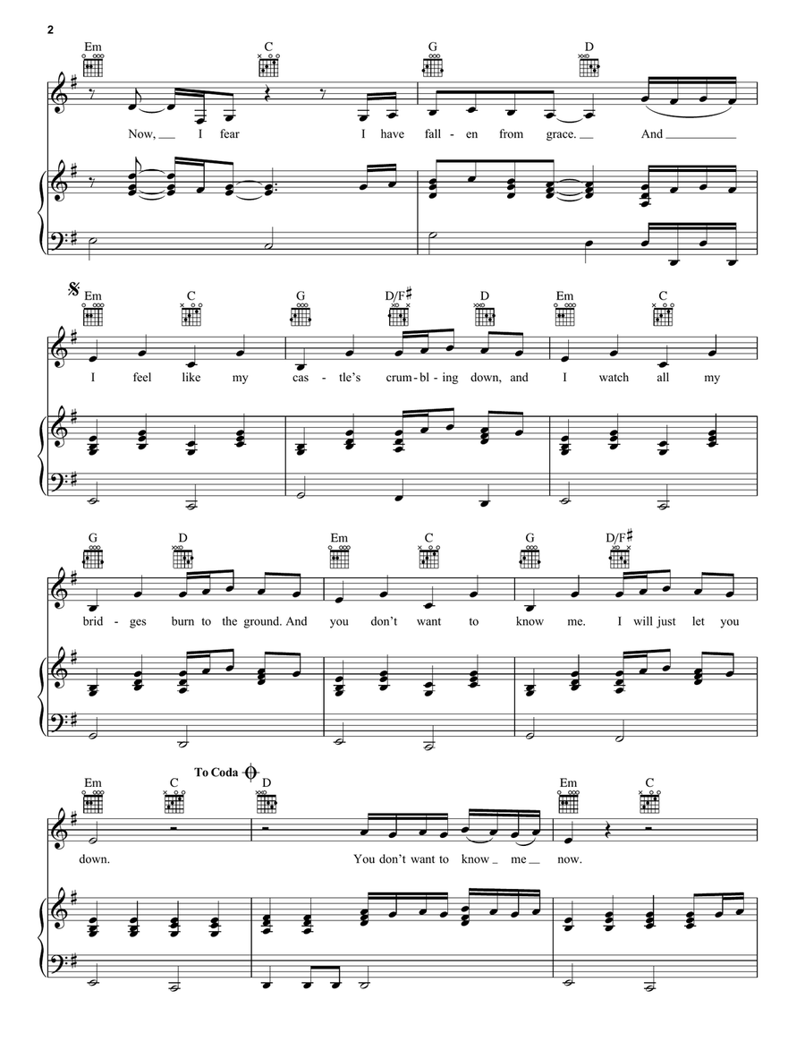 Castles Crumbling (feat. Hayley Williams) (Taylor's Version) (From The Vault) Piano, Vocal, Guitar scores gallery preview page 2