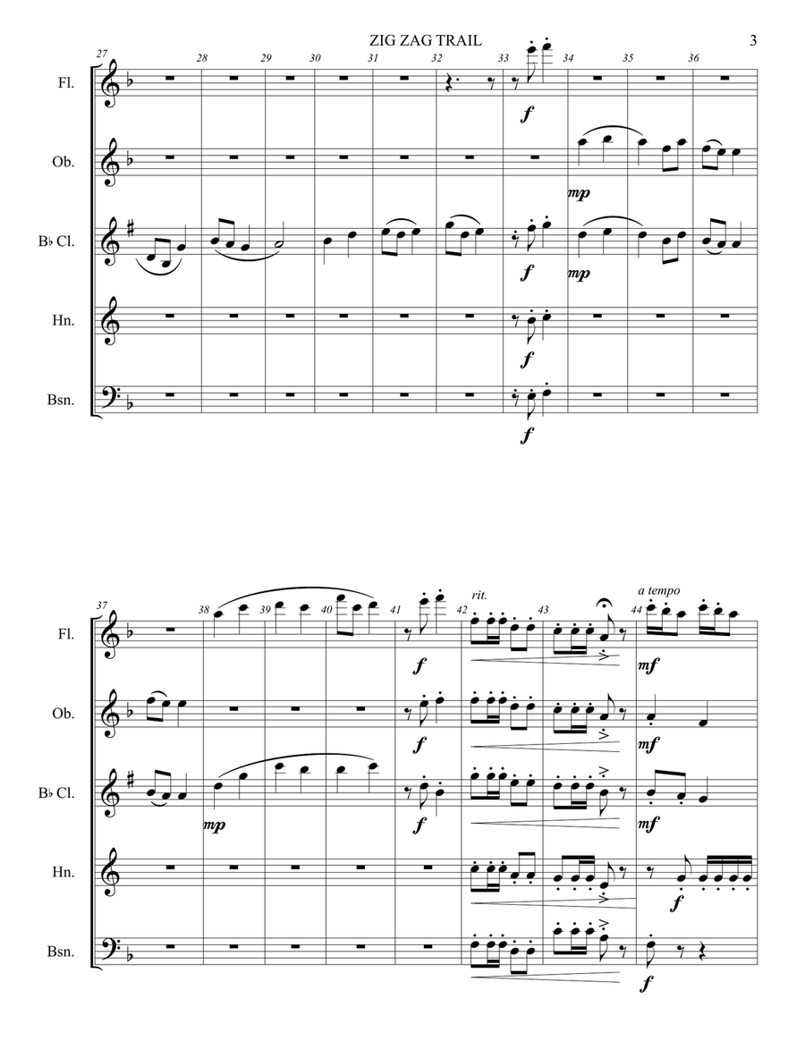 ZIG ZAG TRAIL ZIG ZAG TRAIL Woodwind Quintet scores gallery preview page 4