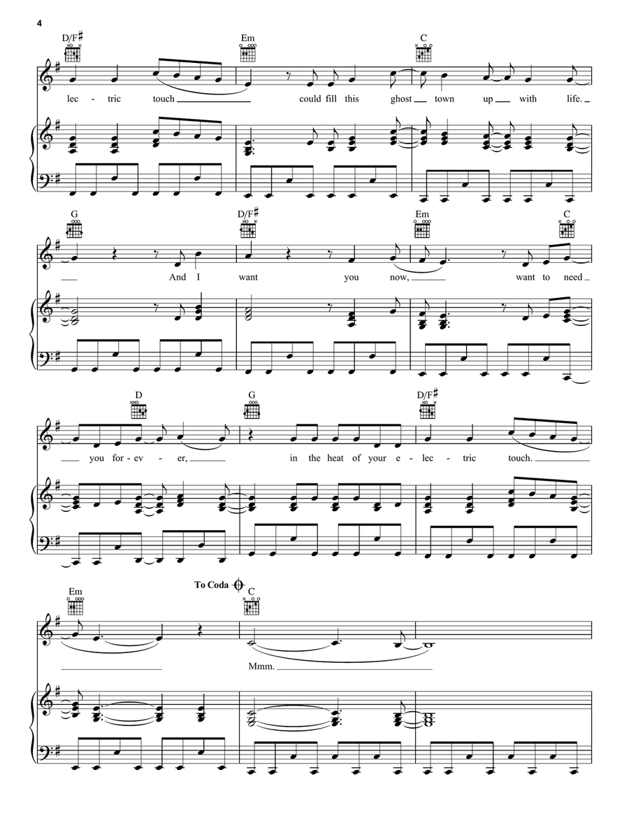 Electric Touch (feat. Fall out Boy) (Taylor's Version) (From The Vault) Piano, Vocal, Guitar scores gallery preview page 4