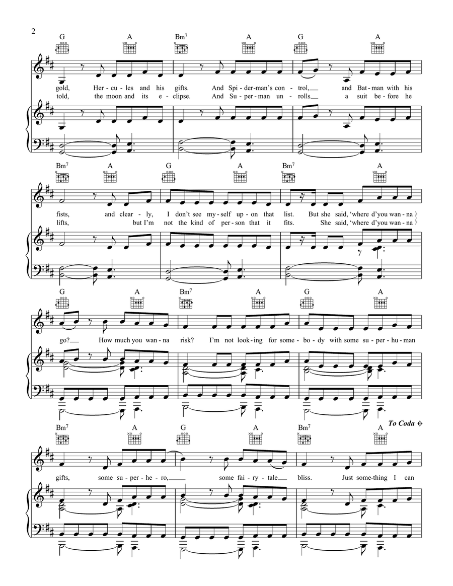 Something Just Like This Piano, Vocal, Guitar scores gallery preview page 2
