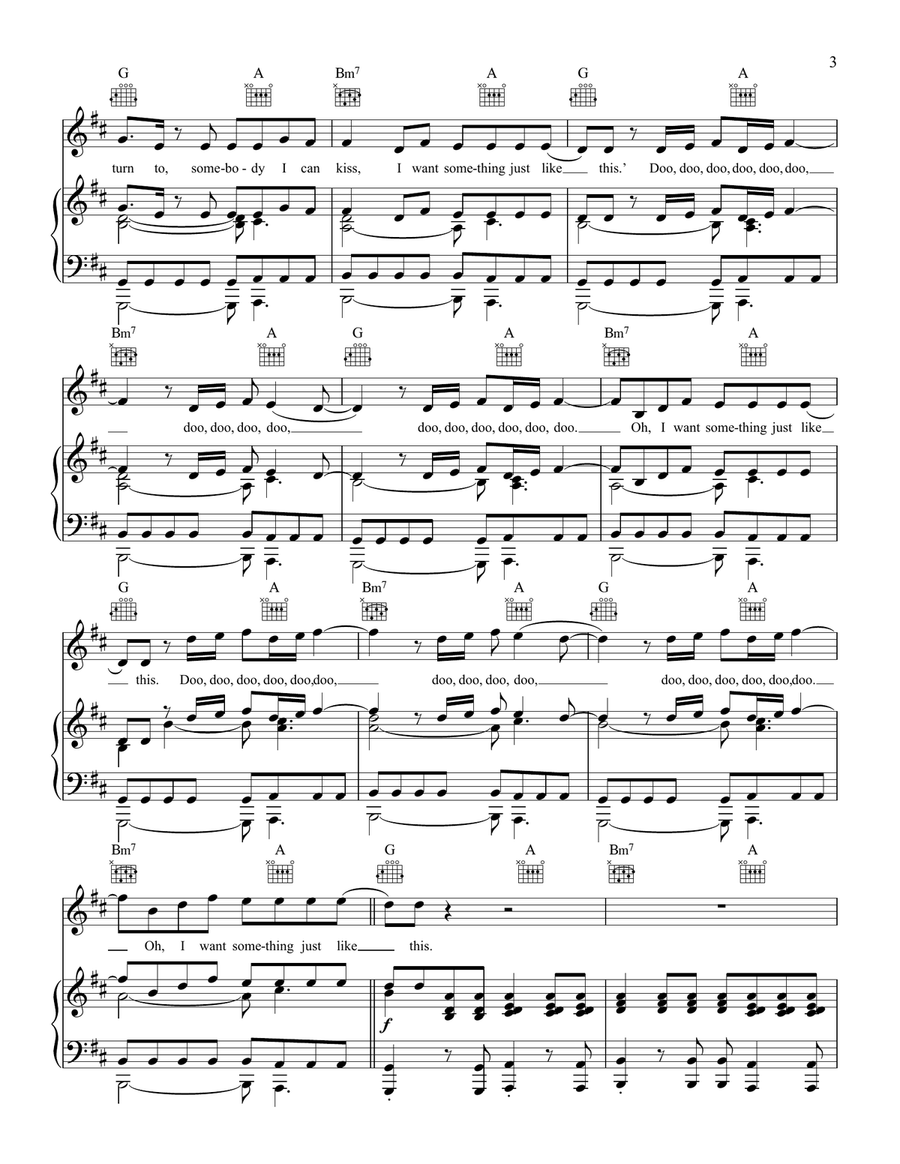 Something Just Like This Piano, Vocal, Guitar scores gallery preview page 3