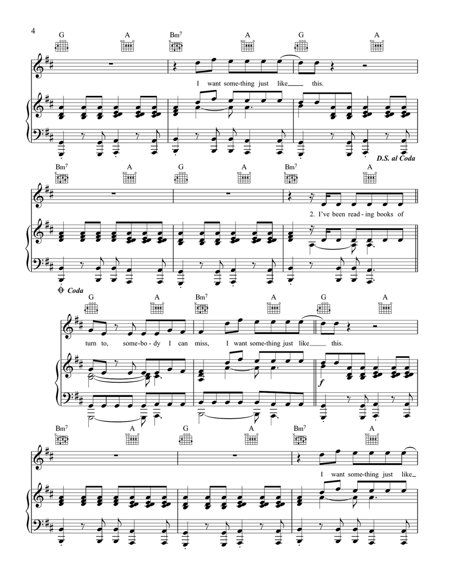 Something Just Like This Piano, Vocal, Guitar scores gallery preview page 4
