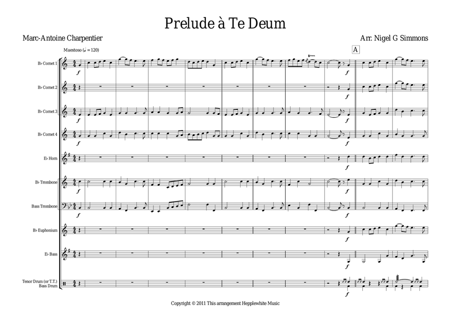 Prelude à Te Deum Brass Ensemble scores gallery preview page 3