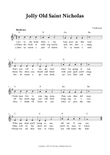Jolly Old Saint Nicholas - Lead Sheet (G Major) mini preview