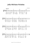 Jolly Old Saint Nicholas - Lead Sheet (B Major) mini preview