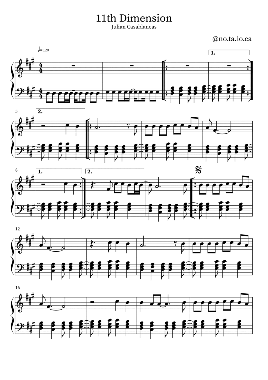 11th Dimension Piano Solo scores gallery preview page 1