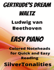 Gertrude's Dream Waltz Easy Piano Sheet Music with Colored Notation mini preview