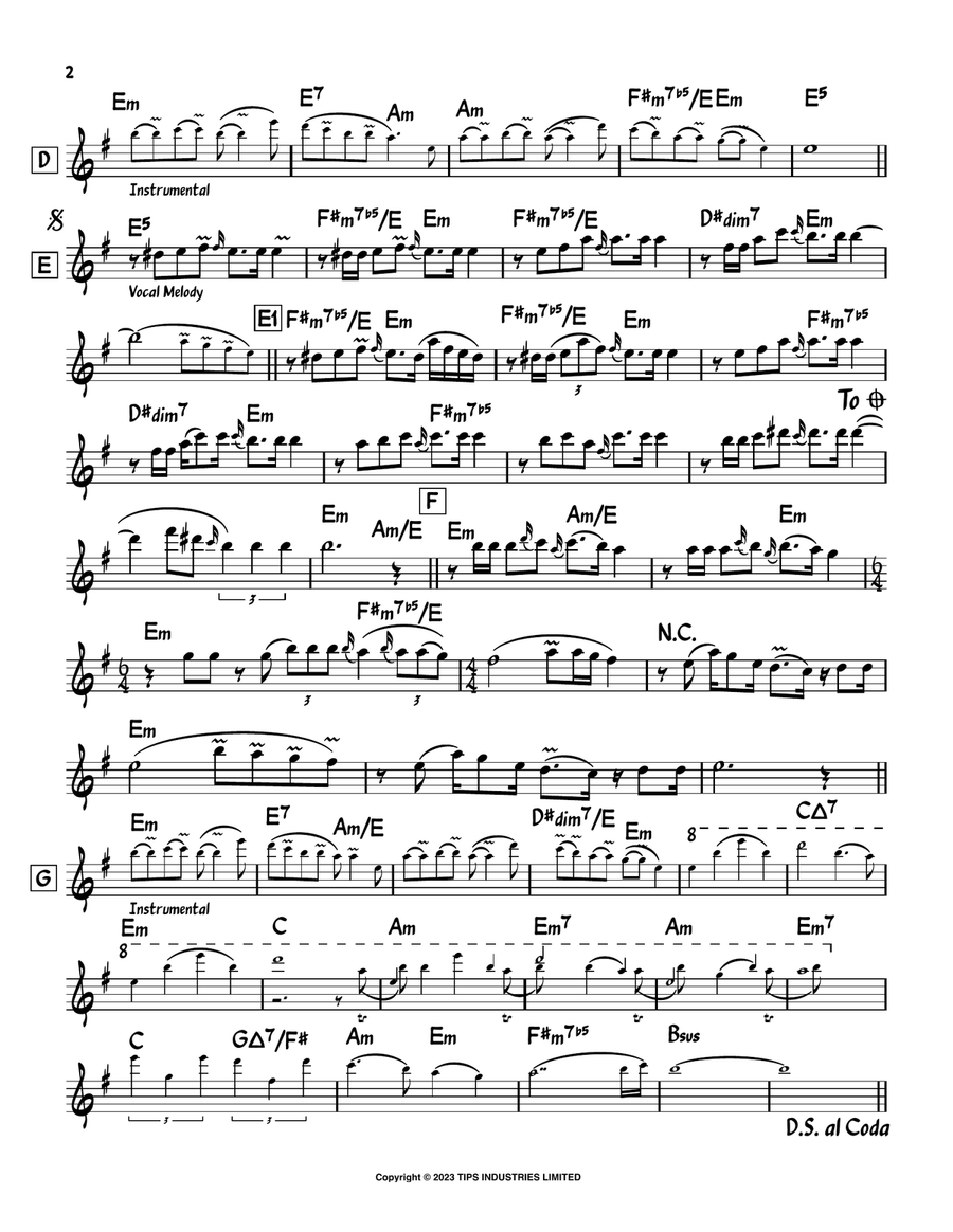 Taal Se Taal Taal Se Taal Alto Saxophone scores gallery preview page 2