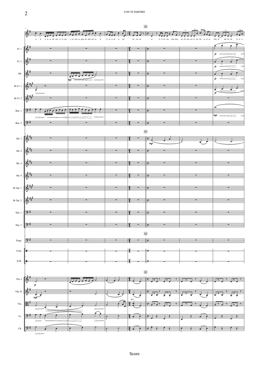Con Te Partiro (time To Say Goodbye) Full Orchestra scores gallery preview page 2
