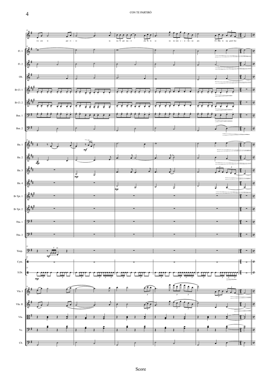 Con Te Partiro (time To Say Goodbye) Full Orchestra scores gallery preview page 4