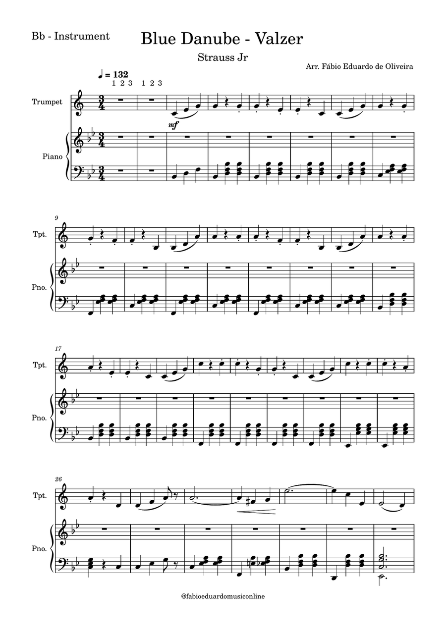 Danube Blue (Strauss Jr) + Mp3 Playback and Demo + Pdf Solo and Piano Parts Tenor Saxophone scores gallery preview page 2