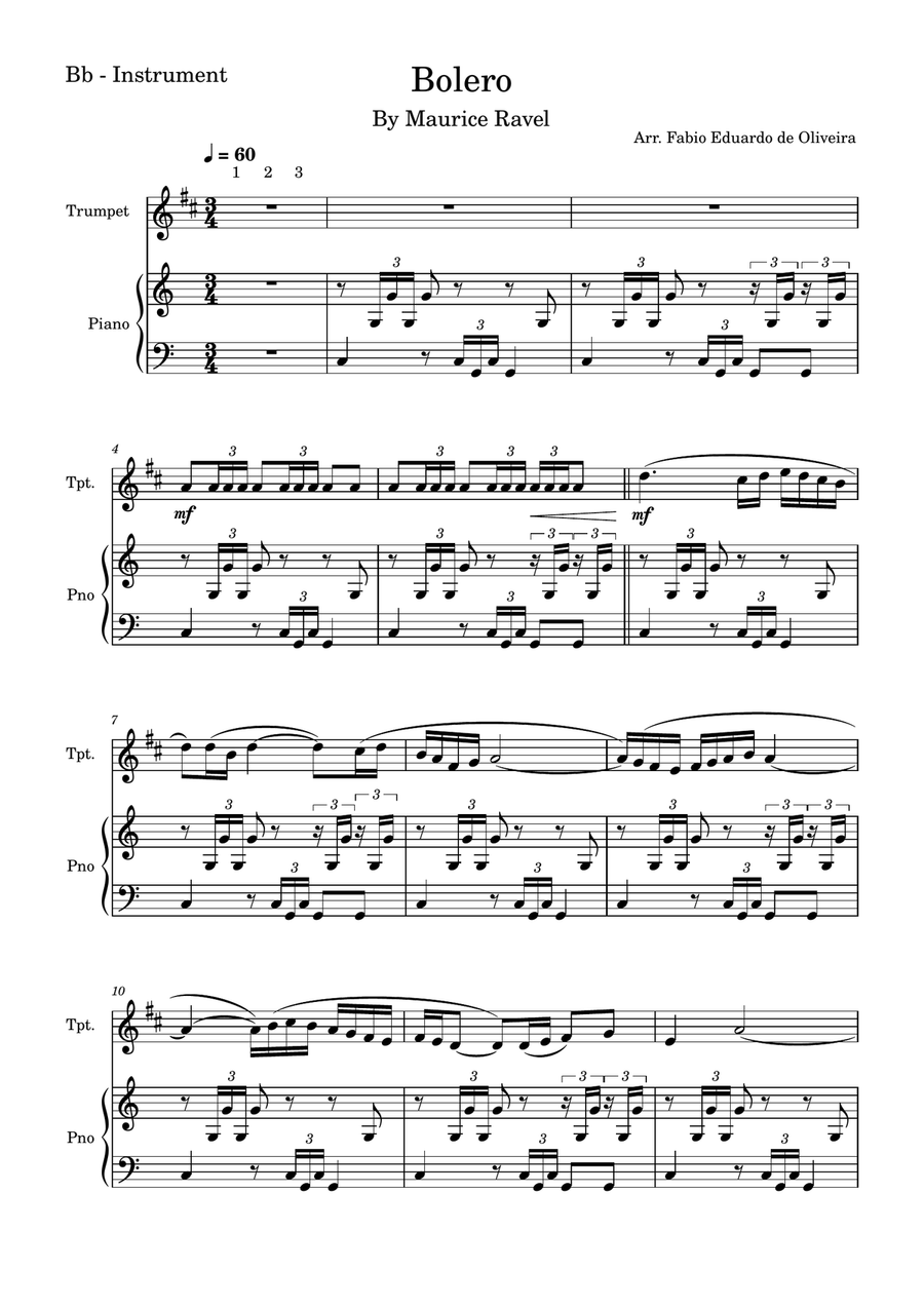 Bolero (Ravel) + Mp3 Playback and Demo + Solo and Piano Parts B-Flat Clarinet scores gallery preview page 2