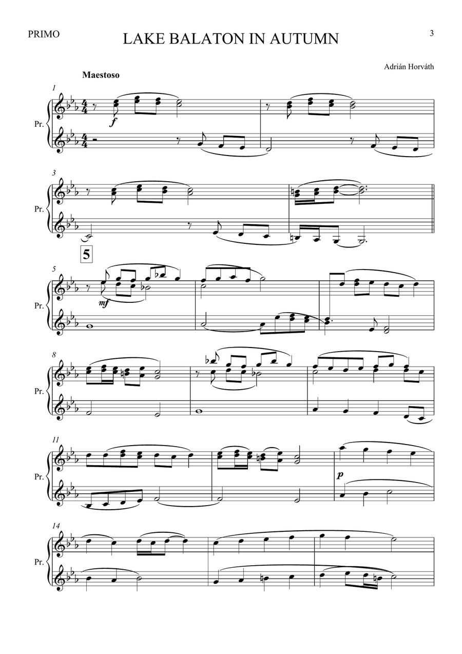 Lake Balaton in Autumn Lake Balaton in Autumn 1 Piano, 4-Hands scores gallery preview page 5