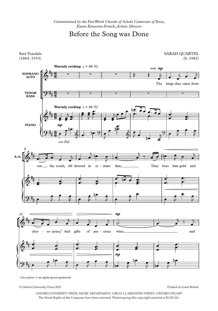 Before the Song was Done Before the Song was Done 4-Part scores gallery preview page 2