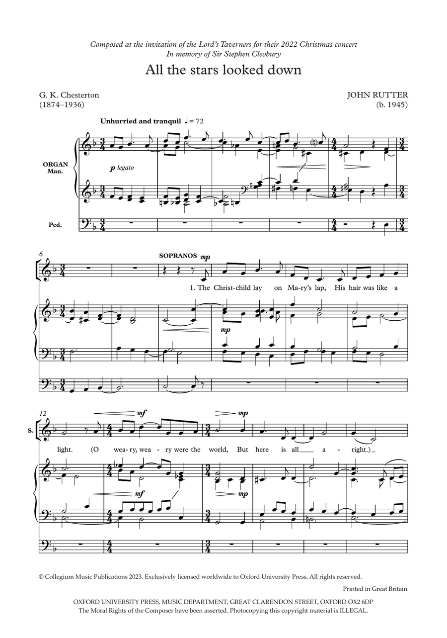 All the stars looked down Divisi scores gallery preview page 2