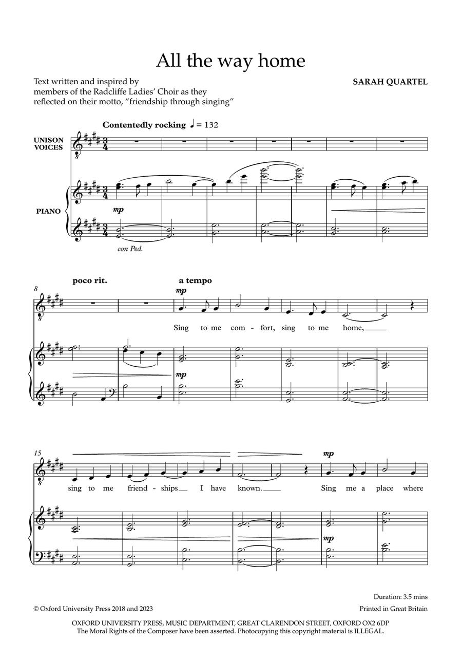 All the way home All the way home Unison Choir scores gallery preview page 3