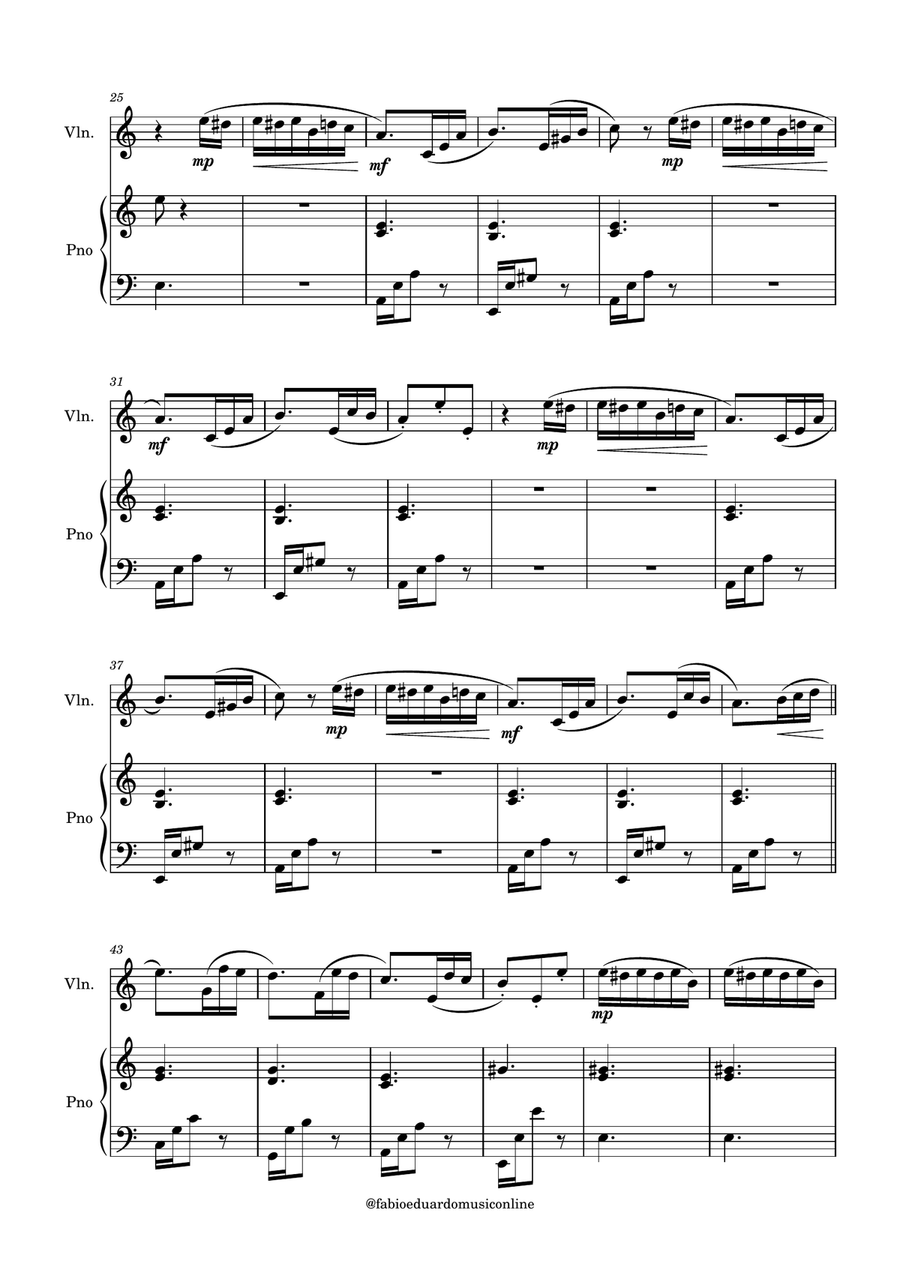 For Elise (Beethoven) + FREE Mp3 Playback + PDF Solo and Piano Parts Violin Solo scores gallery preview page 3