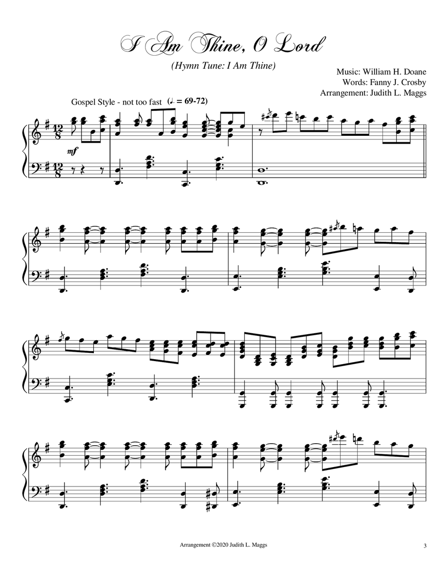 The Hymns of Fanny J. Crosby and William H. Doane (Collection) Piano Solo scores gallery preview page 3