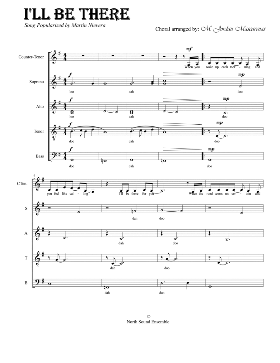 I'll be there Choir scores gallery preview page 1