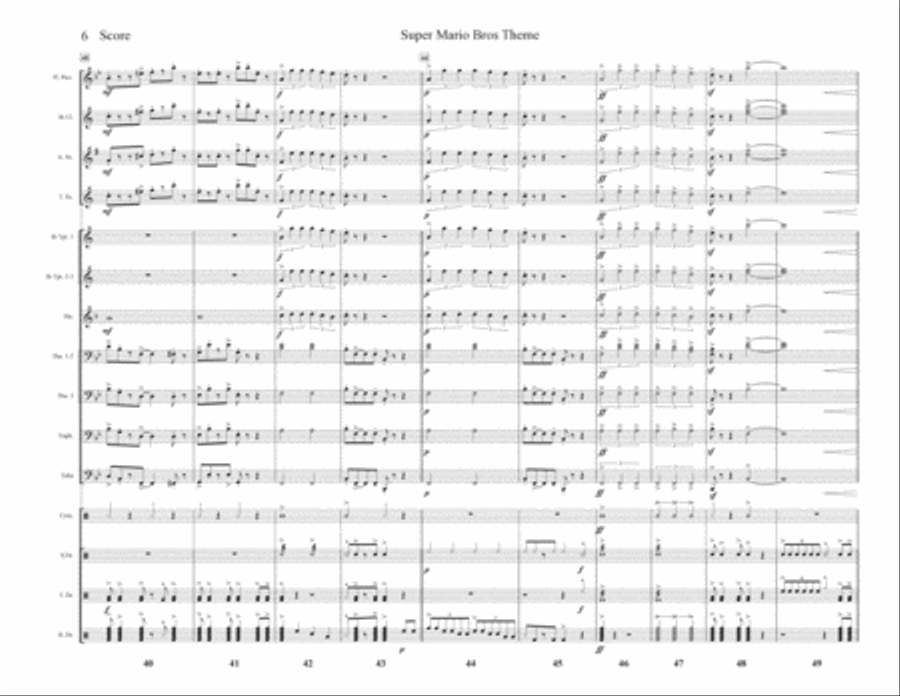 Super Mario Bros Theme Marching Band scores gallery preview page 6