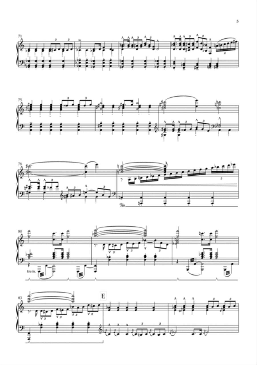 Mars (from 'The Planets') Piano Solo scores gallery preview page 5