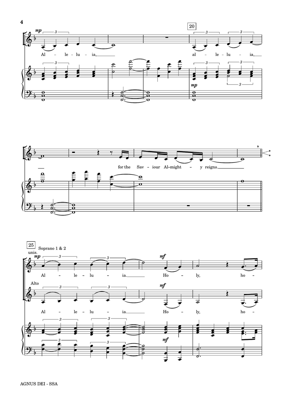 Agnus Dei SSA scores gallery preview page 4
