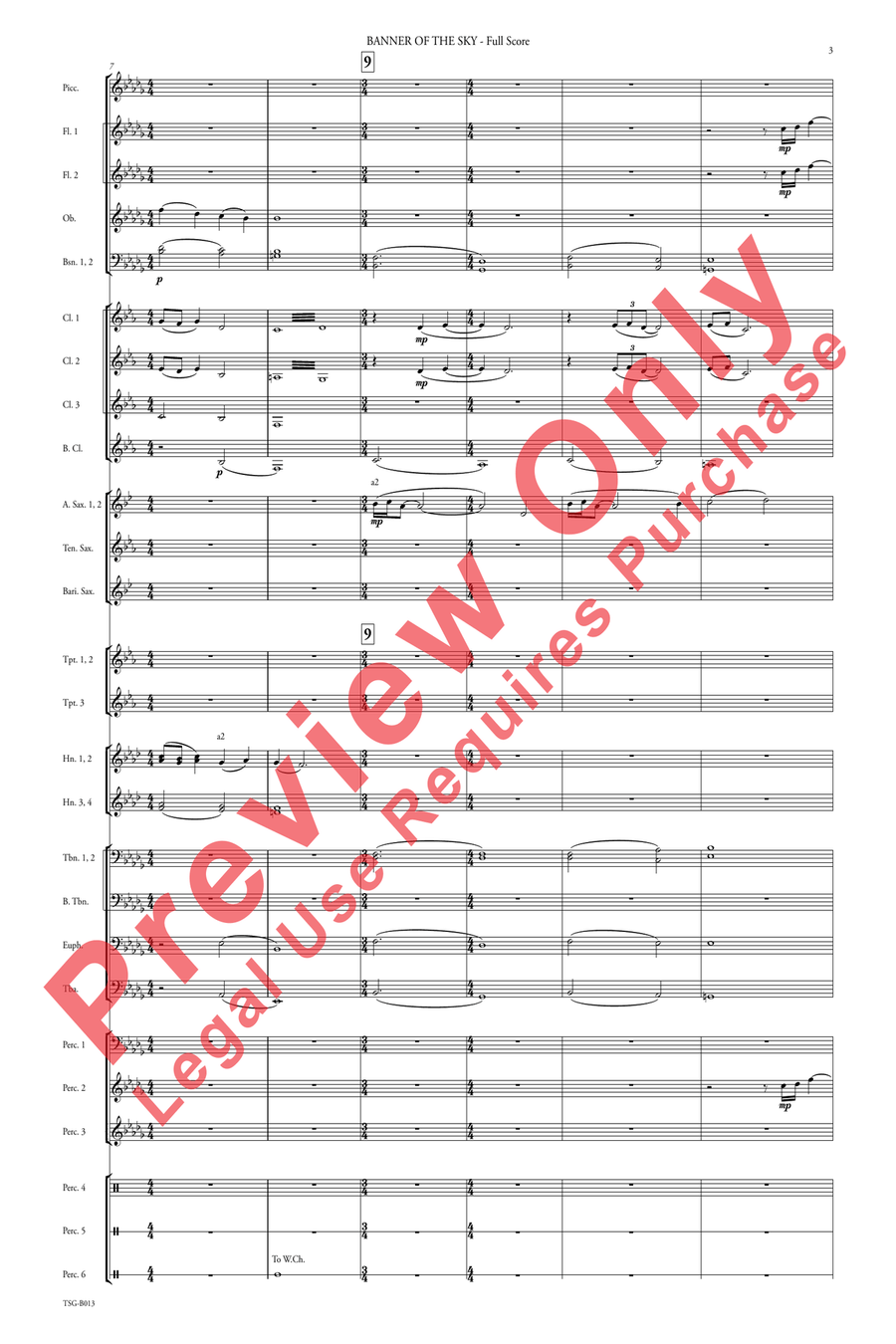 Banner of the Sky Banner of the Sky Concert Band scores gallery preview page 4