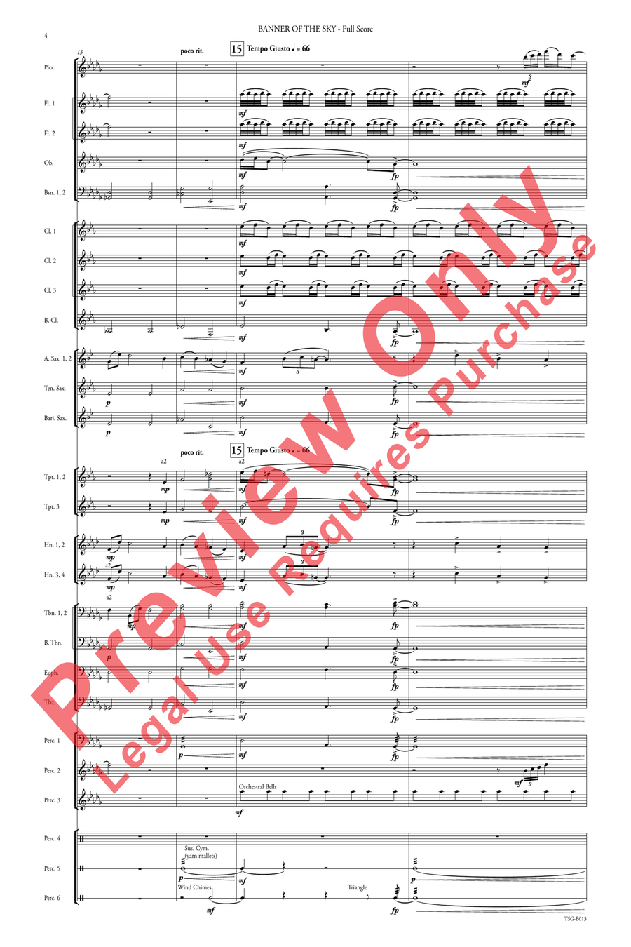 Banner of the Sky Banner of the Sky Concert Band scores gallery preview page 5