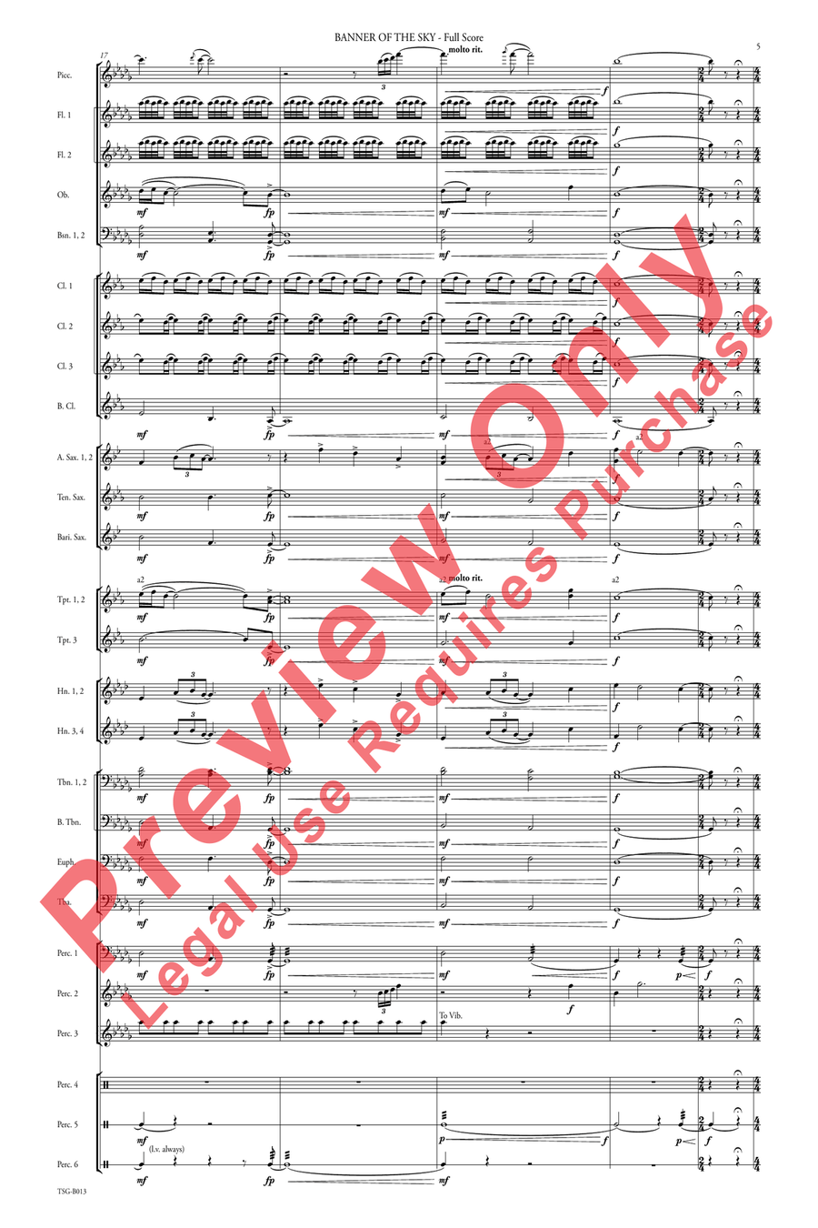 Banner of the Sky Banner of the Sky Concert Band scores gallery preview page 6
