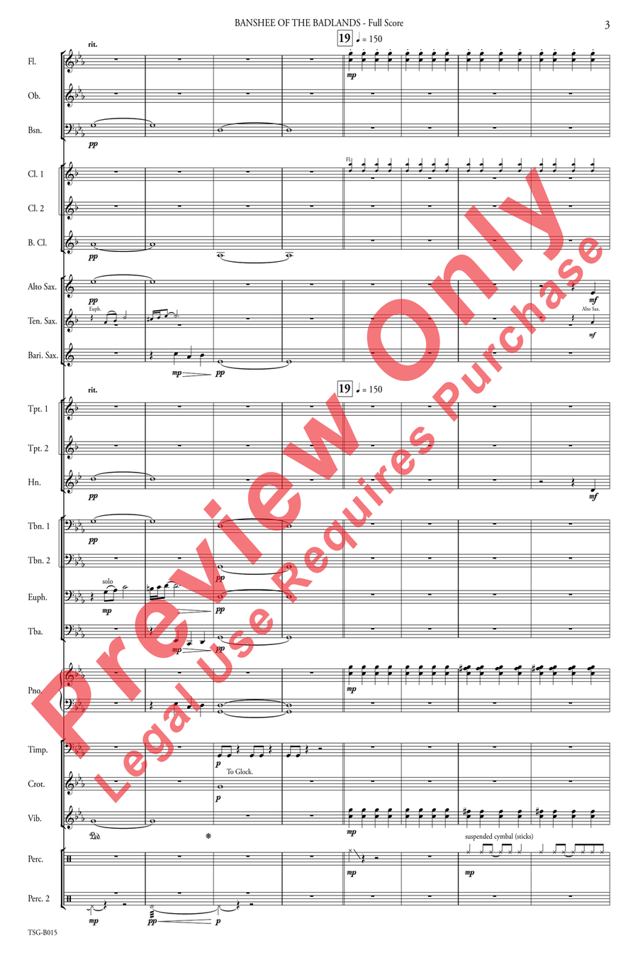 Banshee of the Badlands Banshee of the Badlands Concert Band scores gallery preview page 5