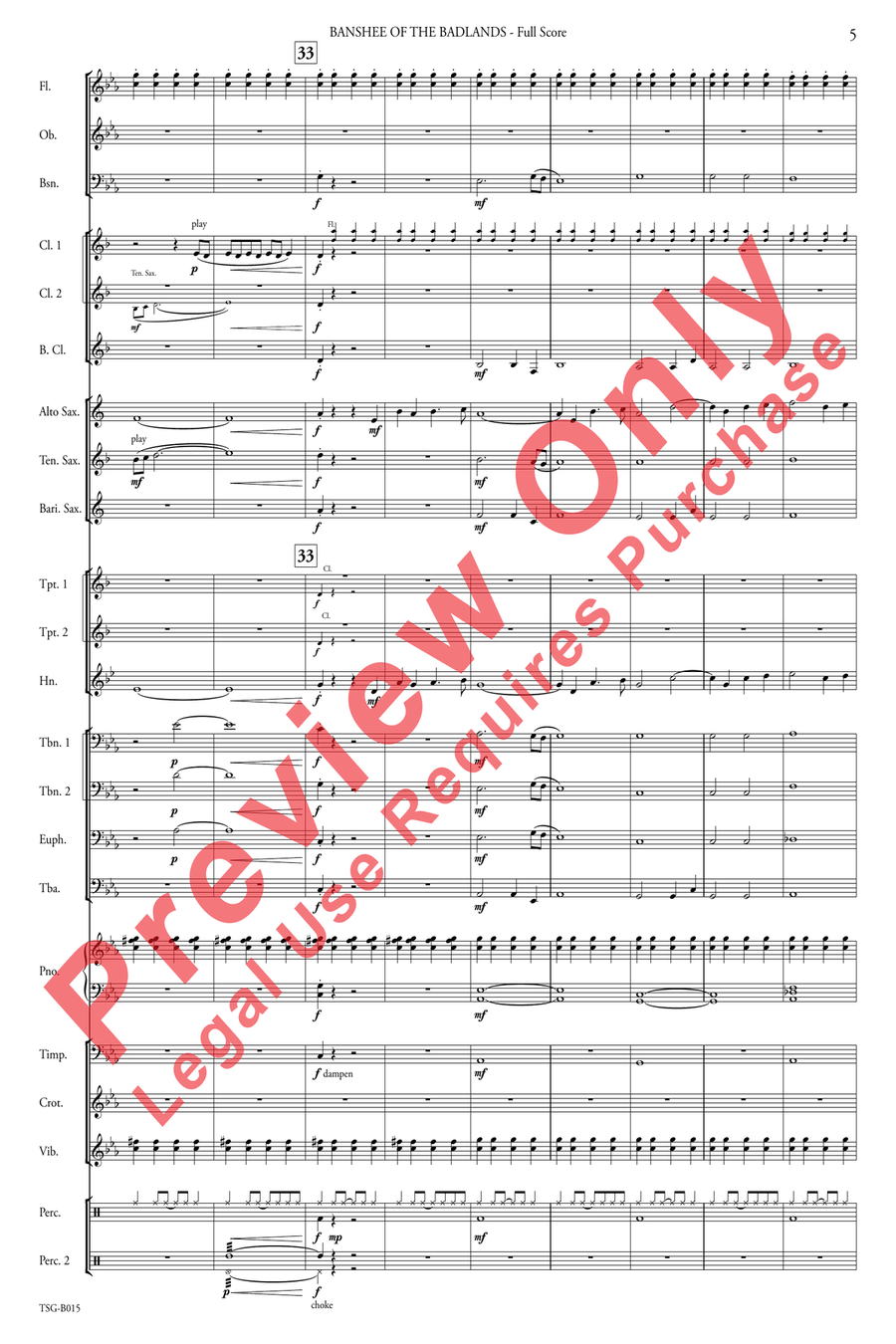 Banshee of the Badlands Banshee of the Badlands Concert Band scores gallery preview page 7