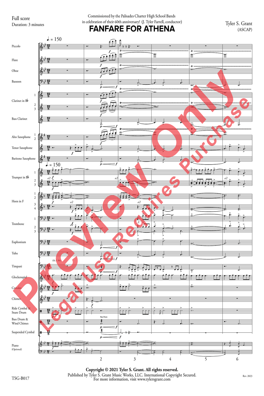 Fanfare for Athena Fanfare for Athena Concert Band scores gallery preview page 3