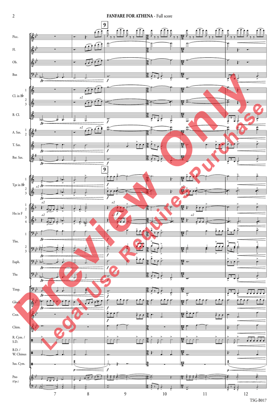 Fanfare for Athena Fanfare for Athena Concert Band scores gallery preview page 4