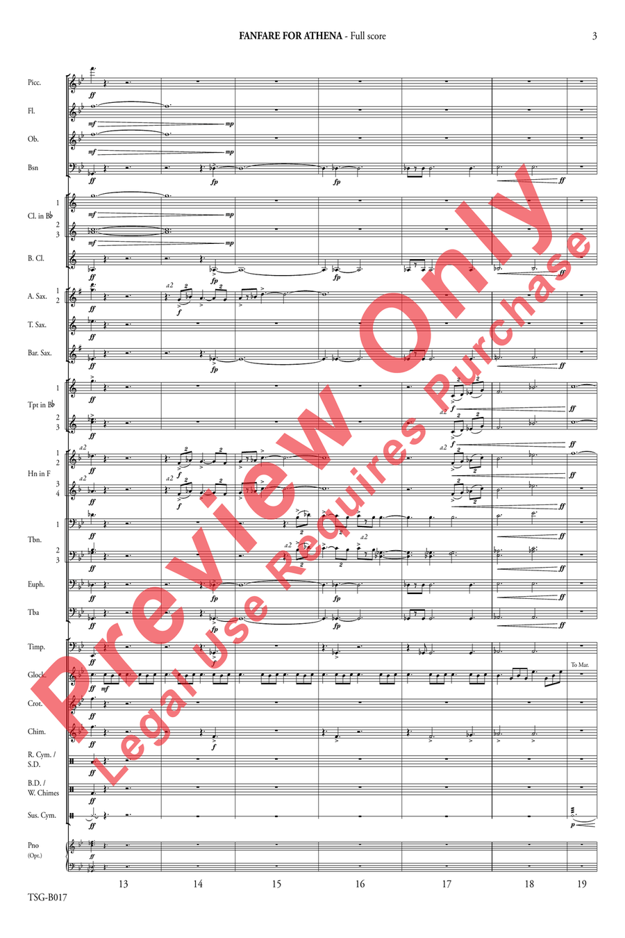 Fanfare for Athena Fanfare for Athena Concert Band scores gallery preview page 5