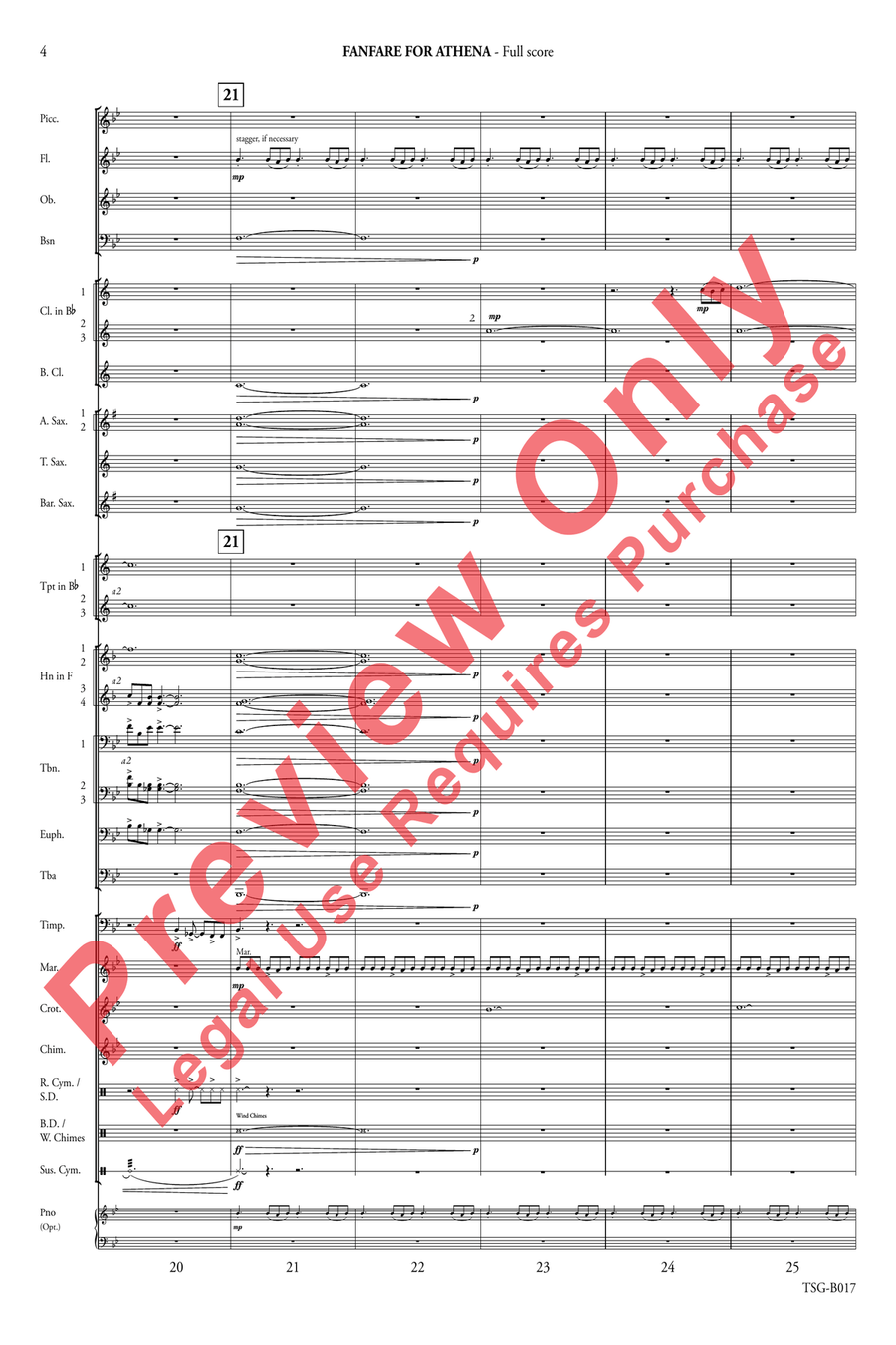 Fanfare for Athena Fanfare for Athena Concert Band scores gallery preview page 6