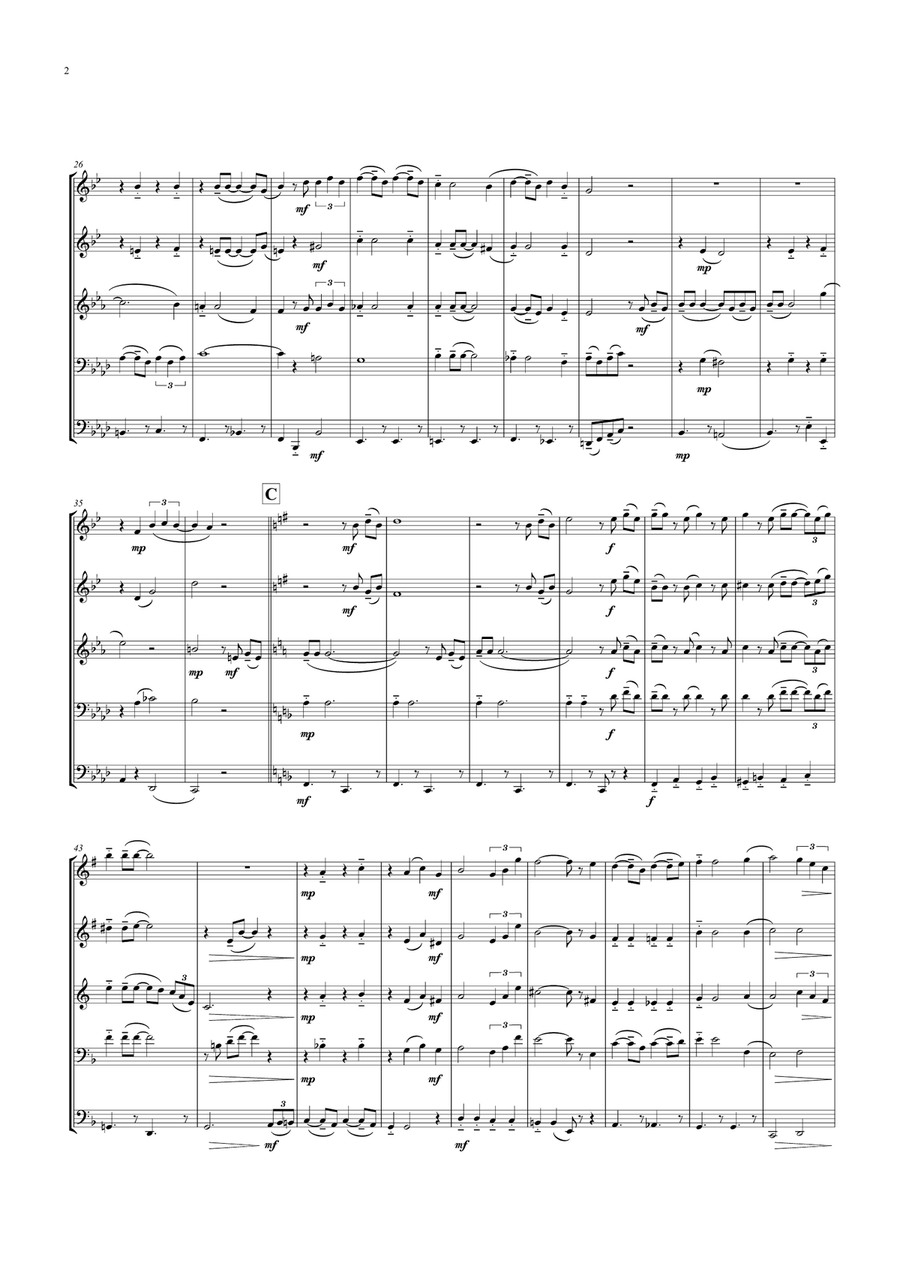 The Very Thought Of You Brass Quintet scores gallery preview page 2