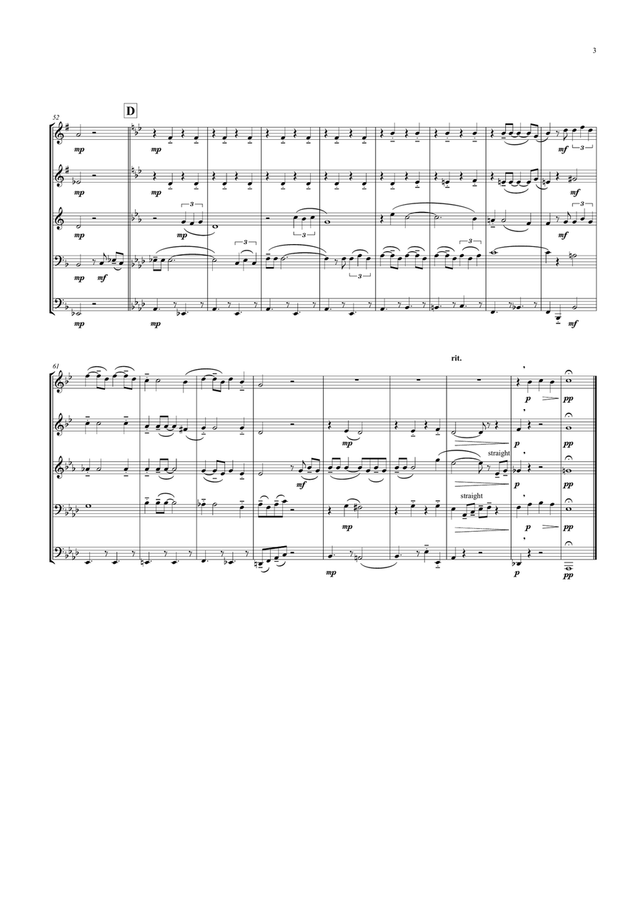 The Very Thought Of You Brass Quintet scores gallery preview page 3