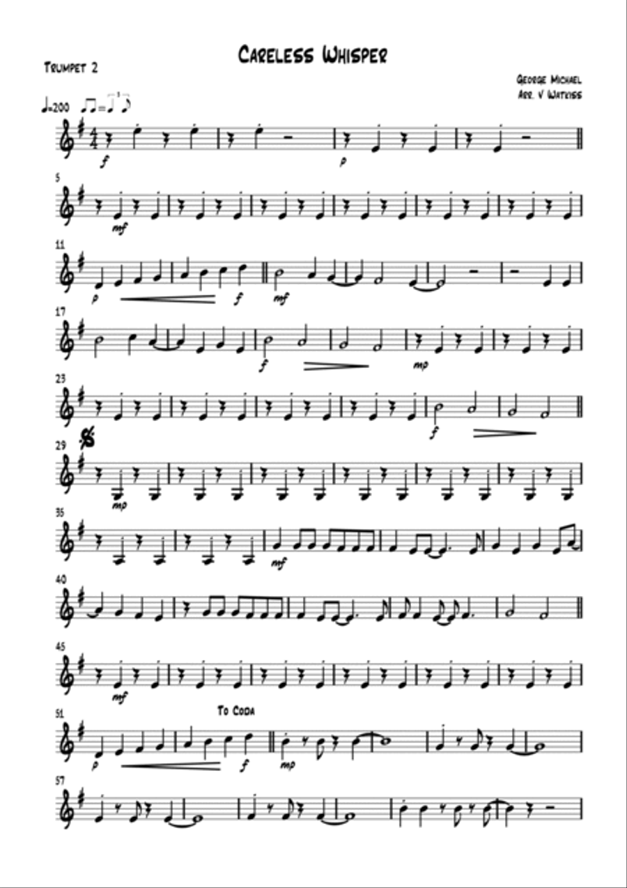 Careless Whisper Trombone scores gallery preview page 3