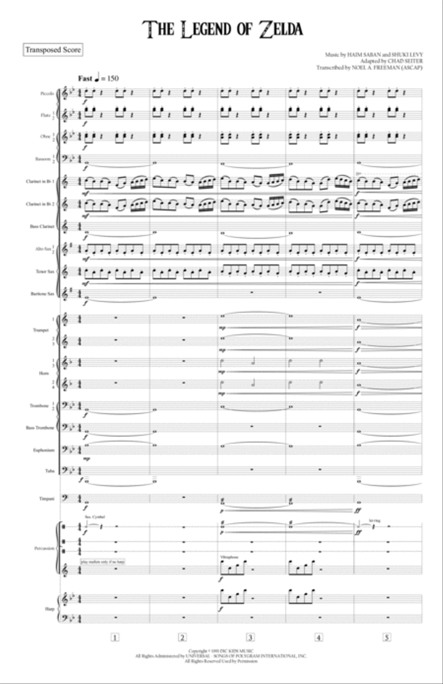 The Legend Of Zelda - Score Only Concert Band scores gallery preview page 3