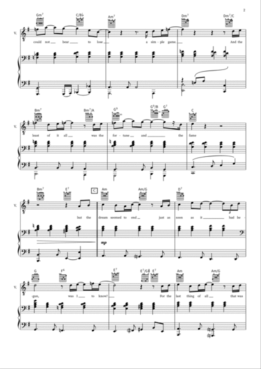 Shadow Of A Lonely Man Piano, Vocal, Guitar scores gallery preview page 2