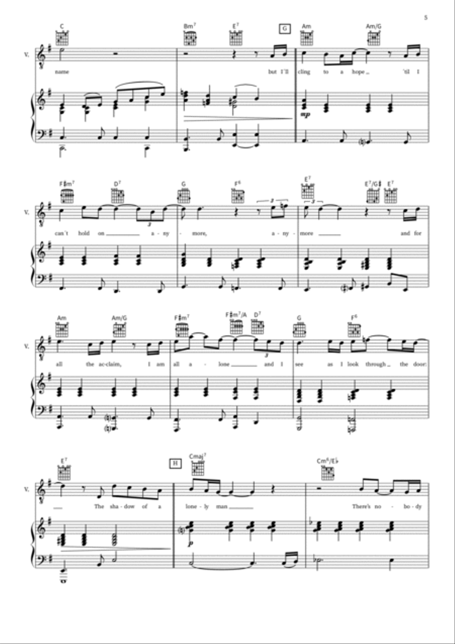 Shadow Of A Lonely Man Piano, Vocal, Guitar scores gallery preview page 5
