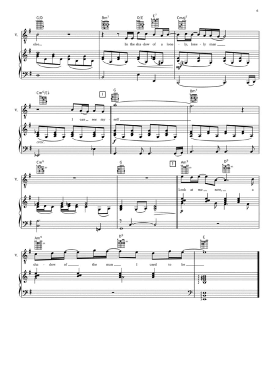 Shadow Of A Lonely Man Piano, Vocal, Guitar scores gallery preview page 6