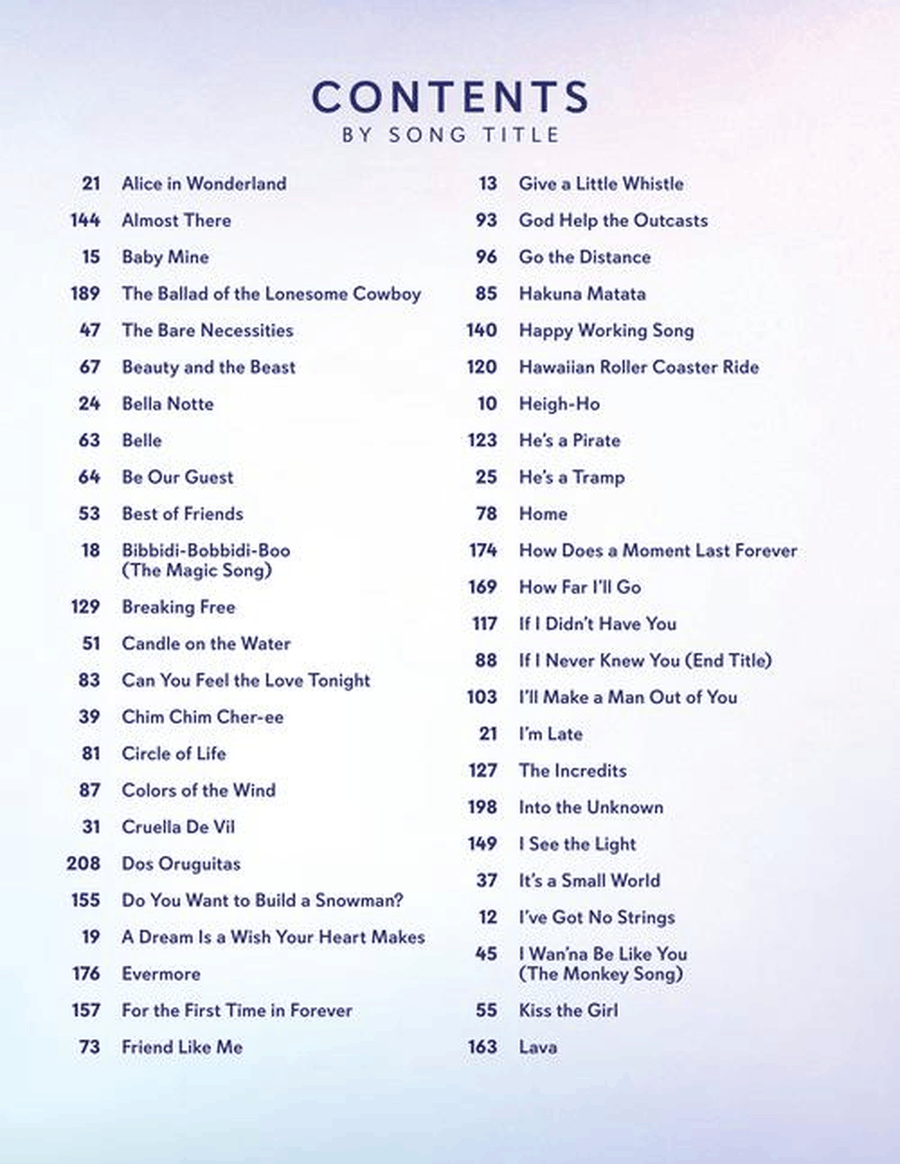 Disney 100 Songs Piano scores gallery preview page 4