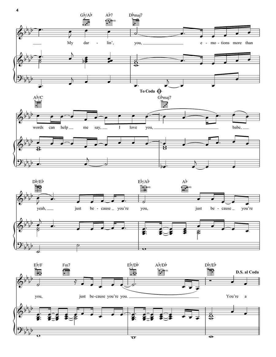 Just Because Just Because Piano, Vocal, Guitar scores gallery preview page 4